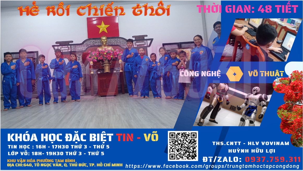 Chiêu sinh lớp Tin học - Võ Vovinam Phường Tam Bình